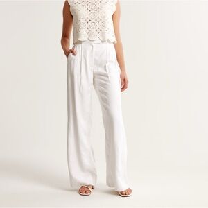 Abercrombie & Fitch White Wide Leg Pants
